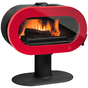 Печь-камин FIFTY SUR PIED эмаль красная